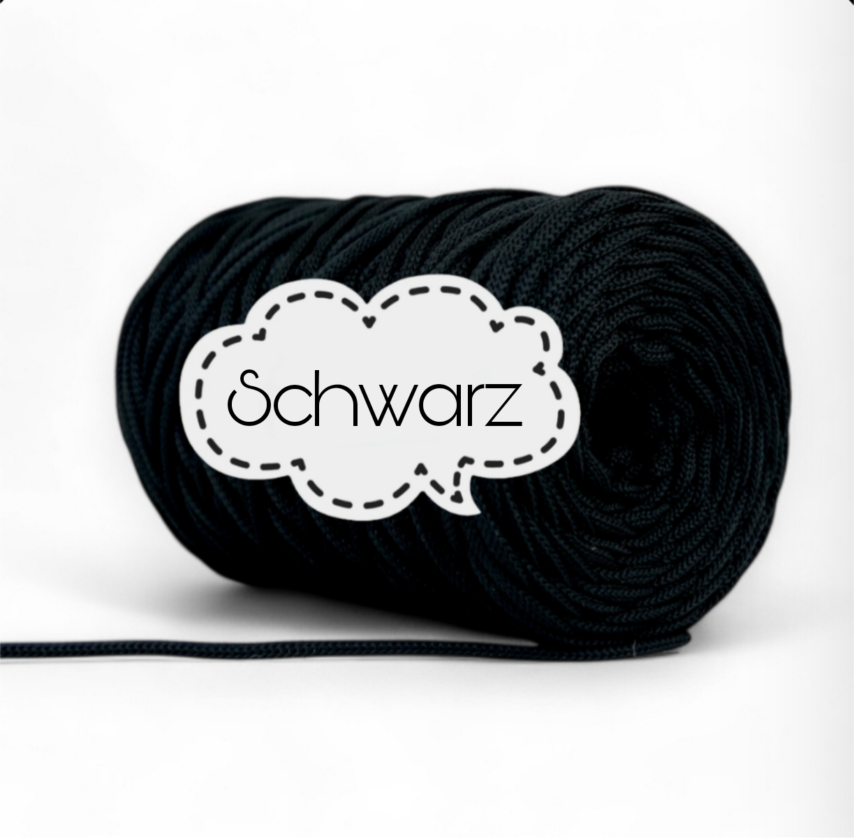 Polyestergarn 5 mm - Schwarz