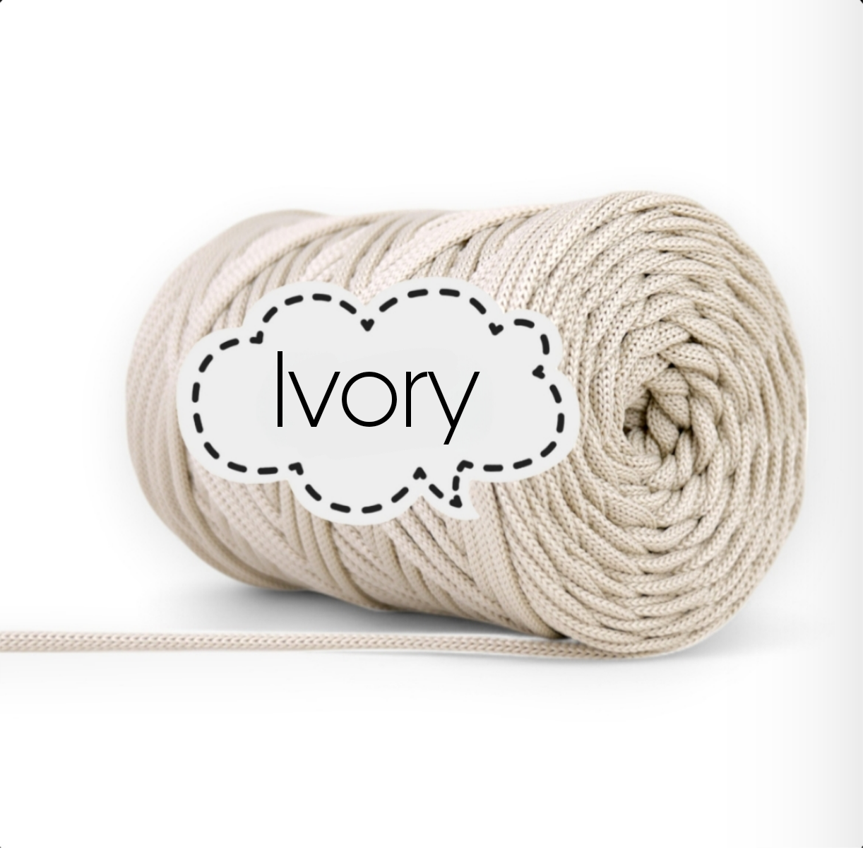 Polyestergarn 5 mm - Ivory